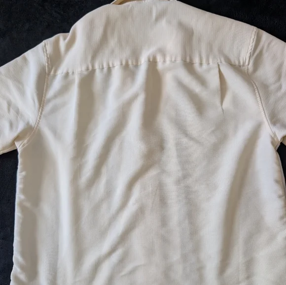 Cubavera Men's Short Sleeve Embroidered Panel Guayabera Button Up Shirt Size L - Picture 12 of 13